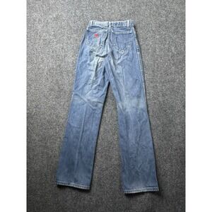 Womens Jeans 80s Brittania Rose‎ Blue Denim Scovill Zip Straight Leg, Size 0/1